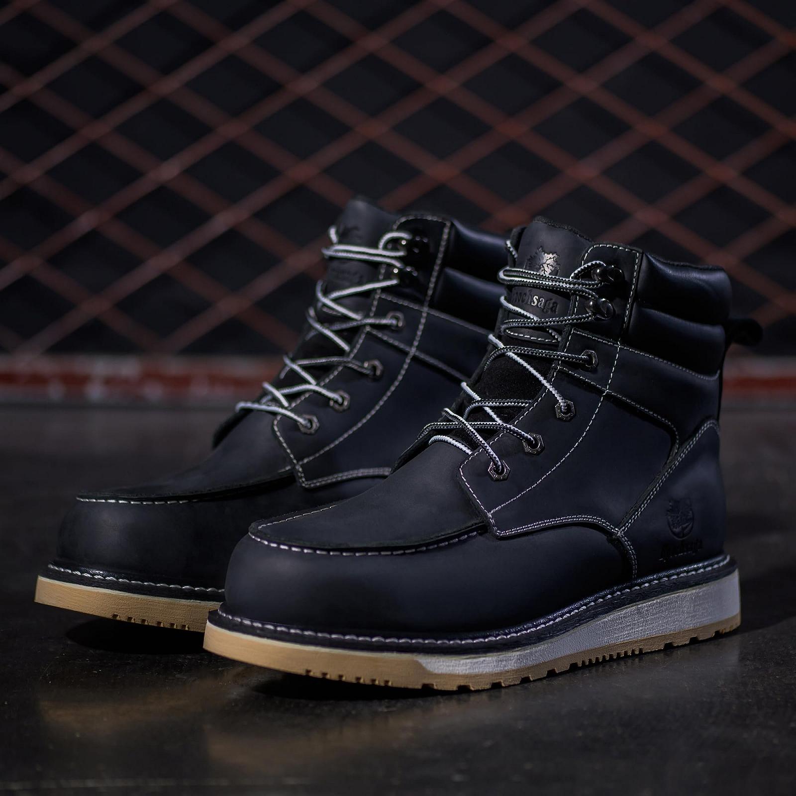 Ботинки Epochsaga Waterproof Soft Moc Toe Fashion Industiral & Construction Work 6 дюймов Коричневый/Черный, фото №4