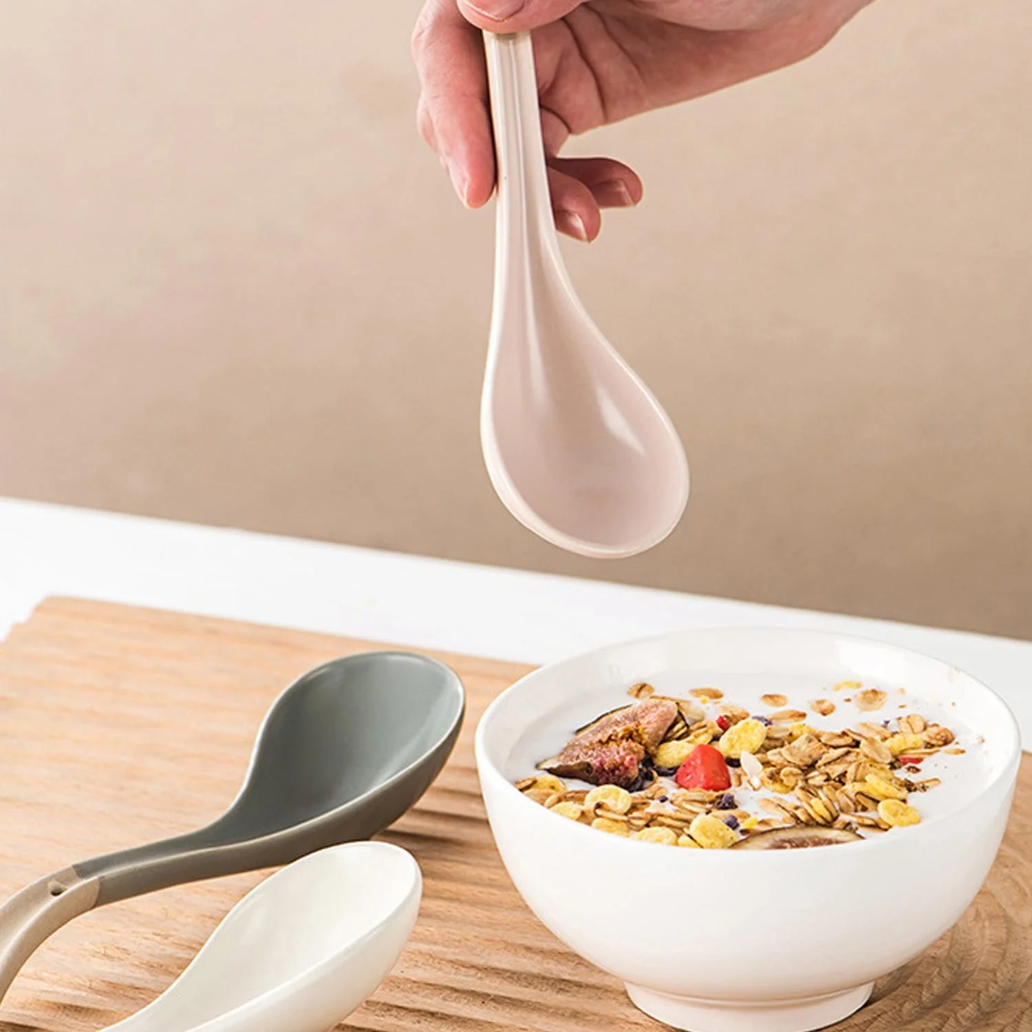 Ложка керамічна азіатська для супу, набір 4 шт., фото №5