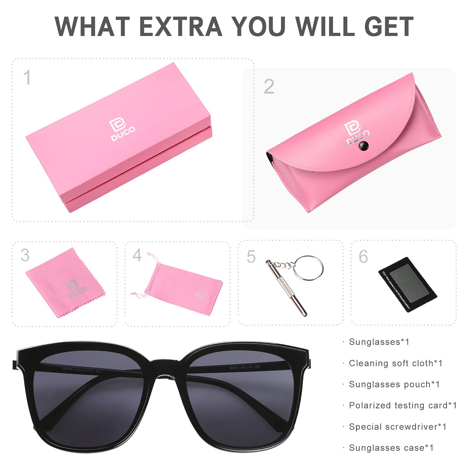 Сонцезахисні окуляри DUCO Жіночі Поляризовані W016 Кругла металева оправа, фото №6