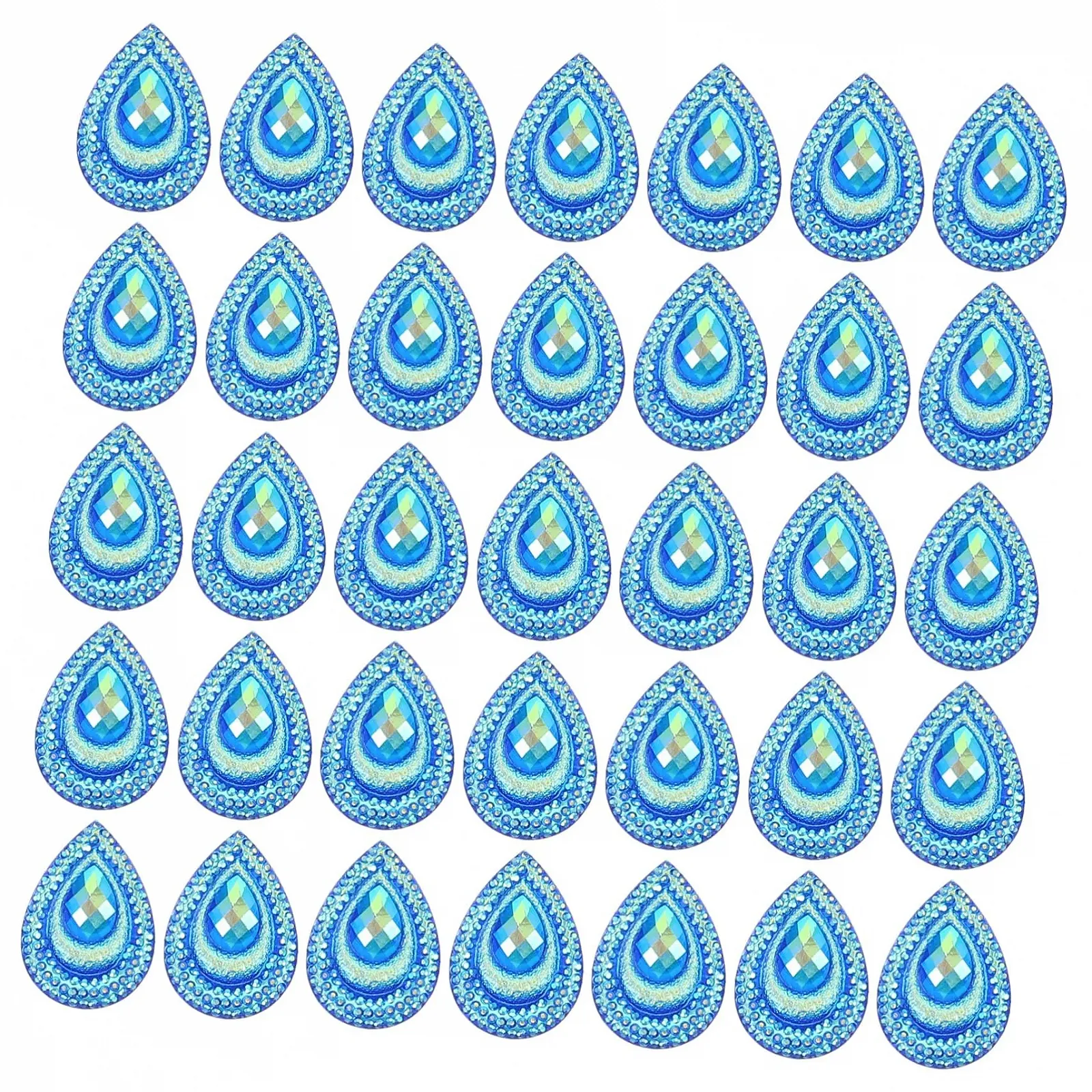 Стрази Краплі води Форма павиного хвоста 2 шт. Смола, фото №1