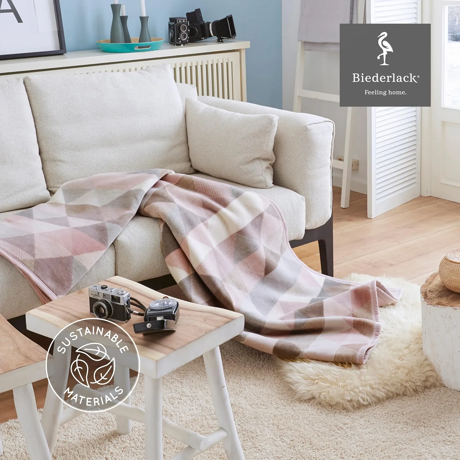 Покривало Biederlack М'яка бавовняна суміш Diamond Pastel Рожевий 150 x 200 см, фото №3