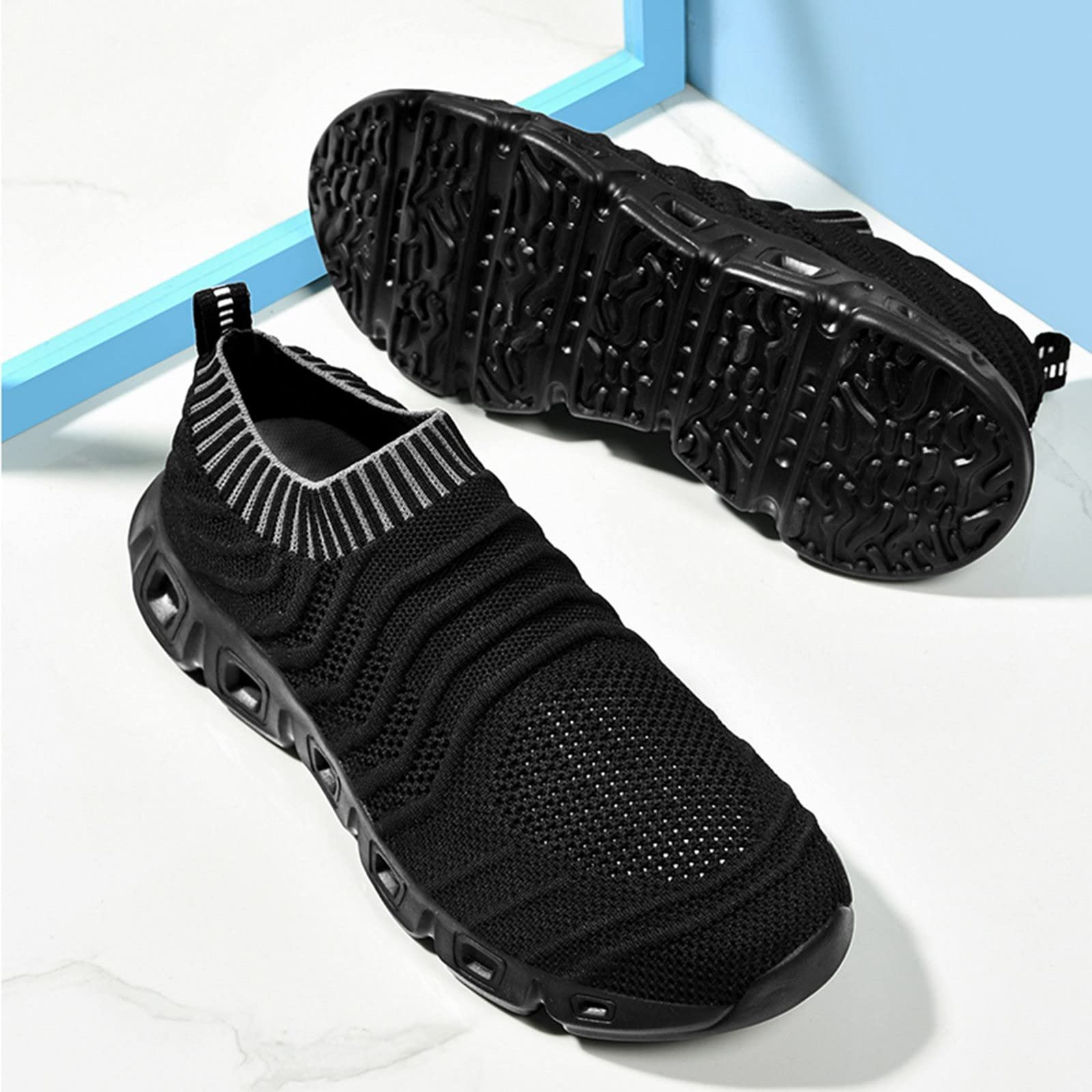 Кроссовки мужские Лето 2022 Hollow Fly Woven Легкие Дышащие Удобные Декомпрессионные Модные Красивые Спортивные Беговые Подъемные, фото №4