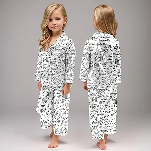 Детская пижама для раскрашивания, с мультяшным принтом, повседневный костюм, комплект из двух предметов, зимний комплект, домашняя одежда, белый, художественная покраска, DIY, раскрашенная вручную пижама для отдыха synthetic.ua - Фото 1