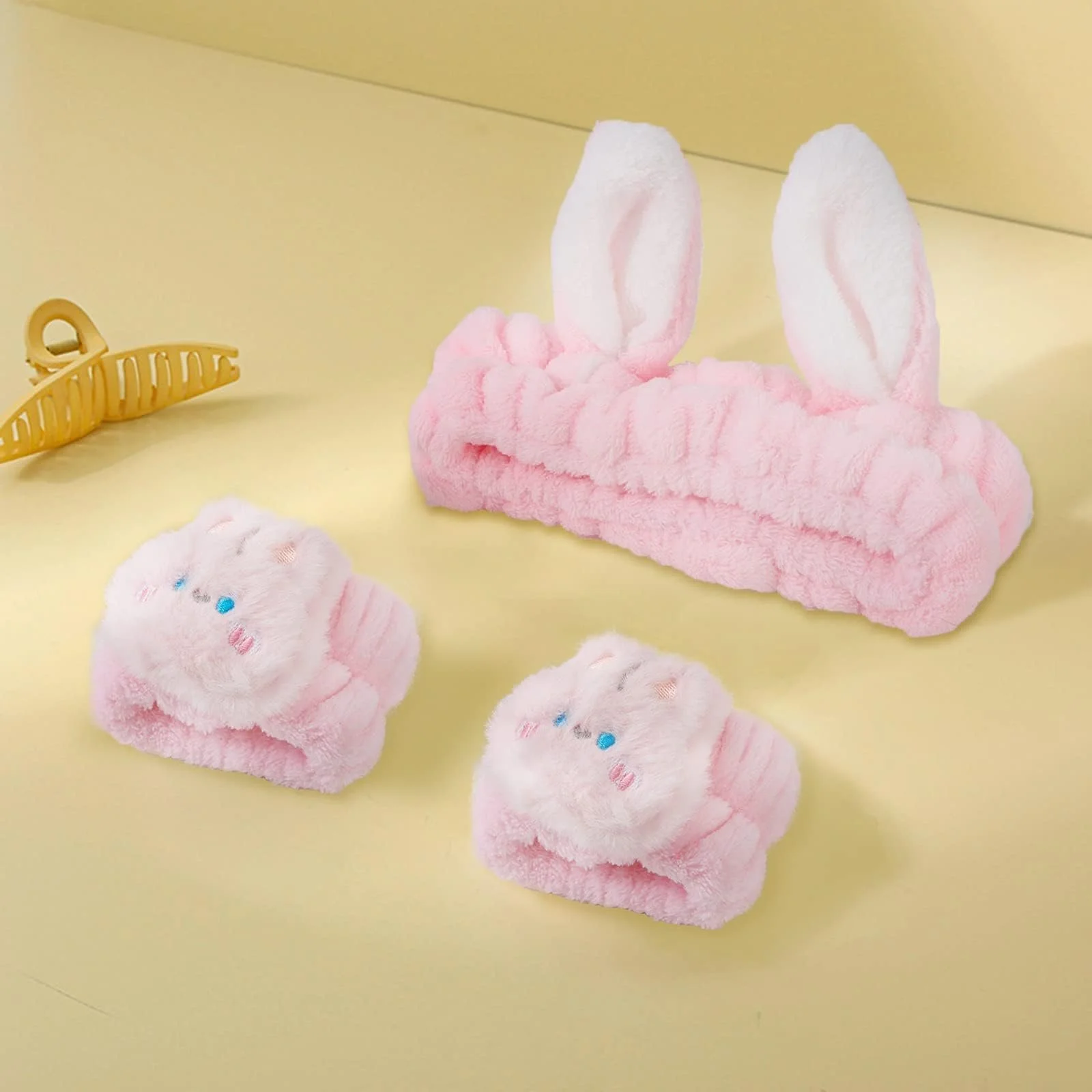 Пов'язка на голову з вушками кролика та напульсники, фото №3