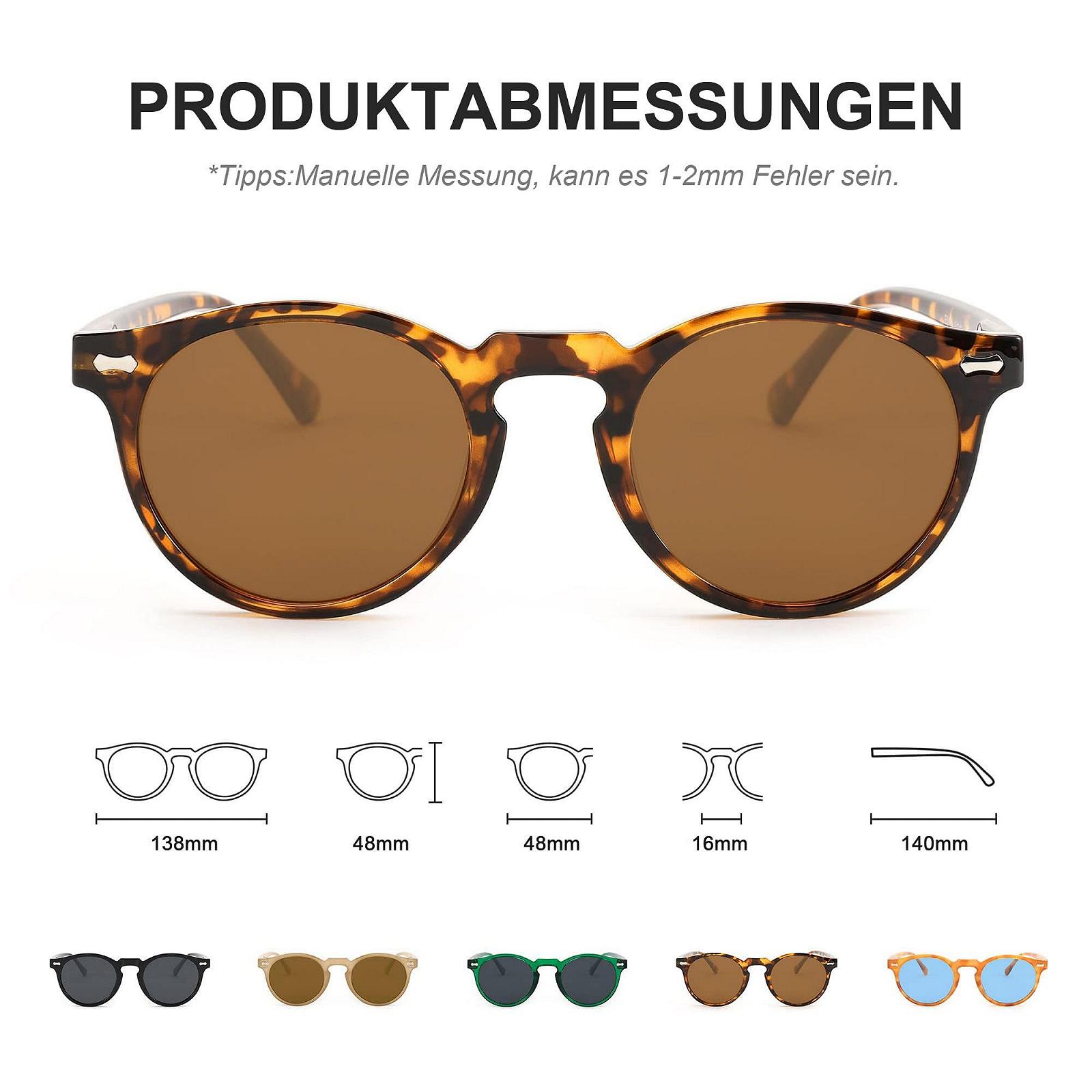 Поляризовані сонцезахисні окуляри Круглі FEISEDY B2355 Жіночі Вінтажні Маленькі з UV400 захистом, фото №3