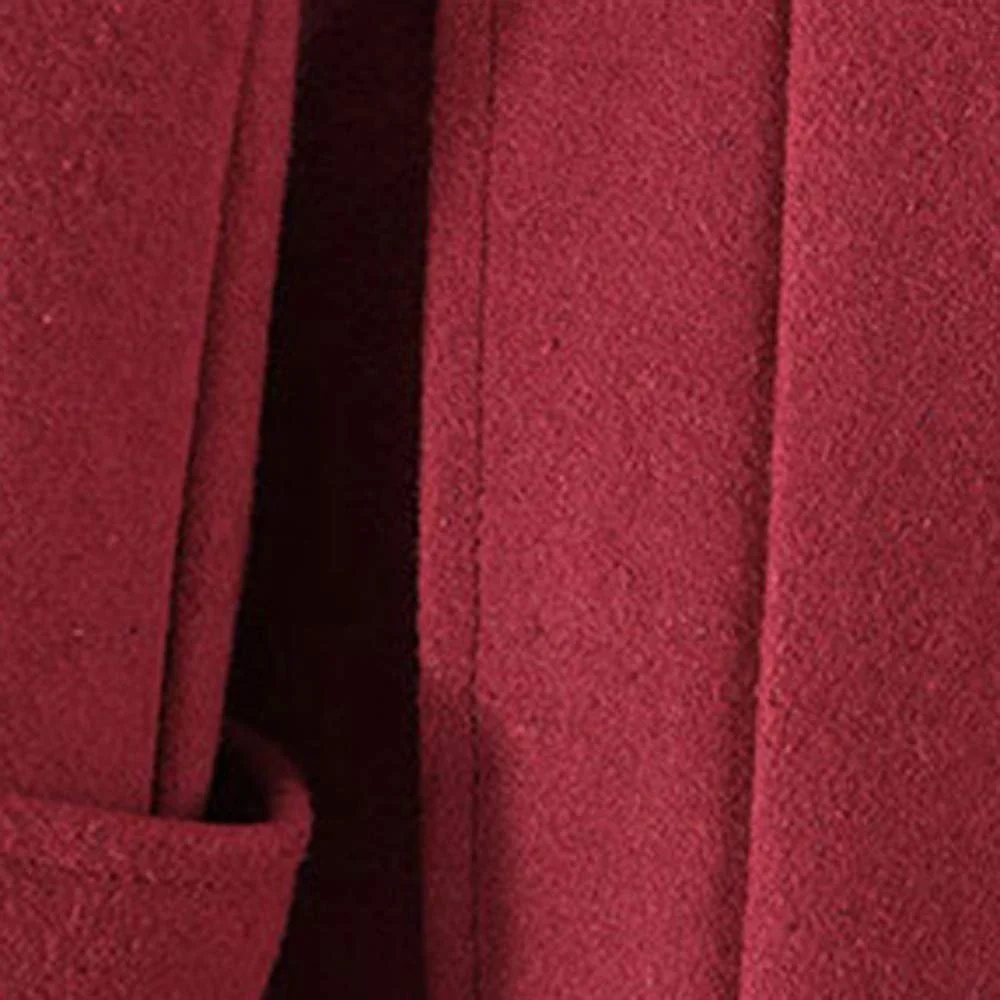 Женское зимнее пальто Ekrfxh с пуговицами, лацканами и приталенное макси-пальто, фото №4