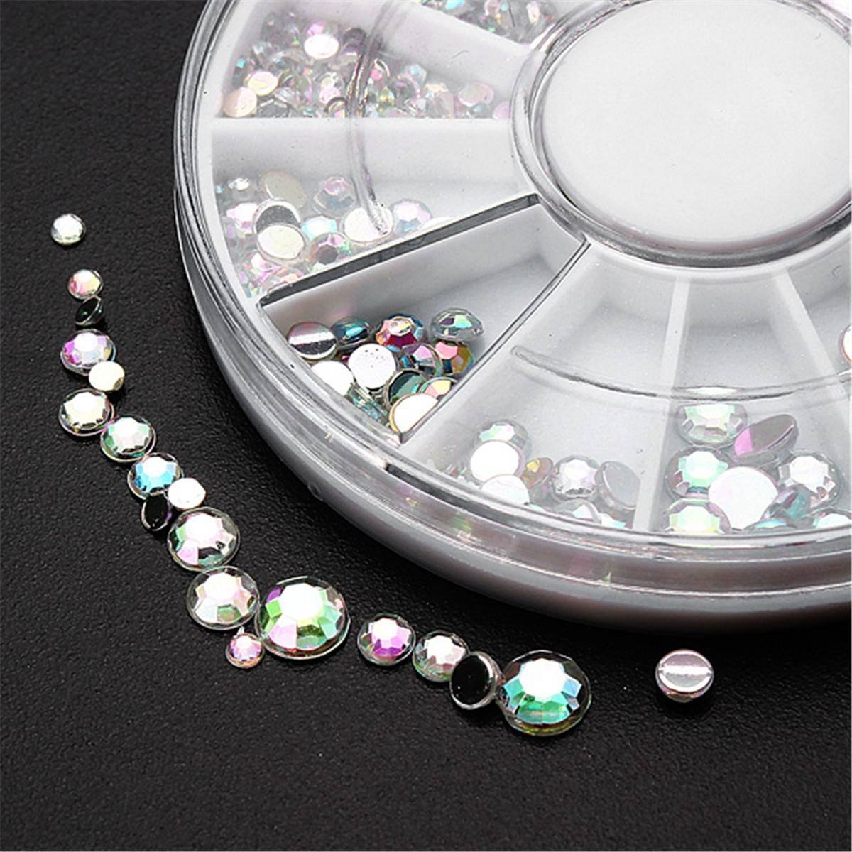 Набір страз для нігтів Dance Ingnail 5 Розмірів Білий Кришталь, фото №4