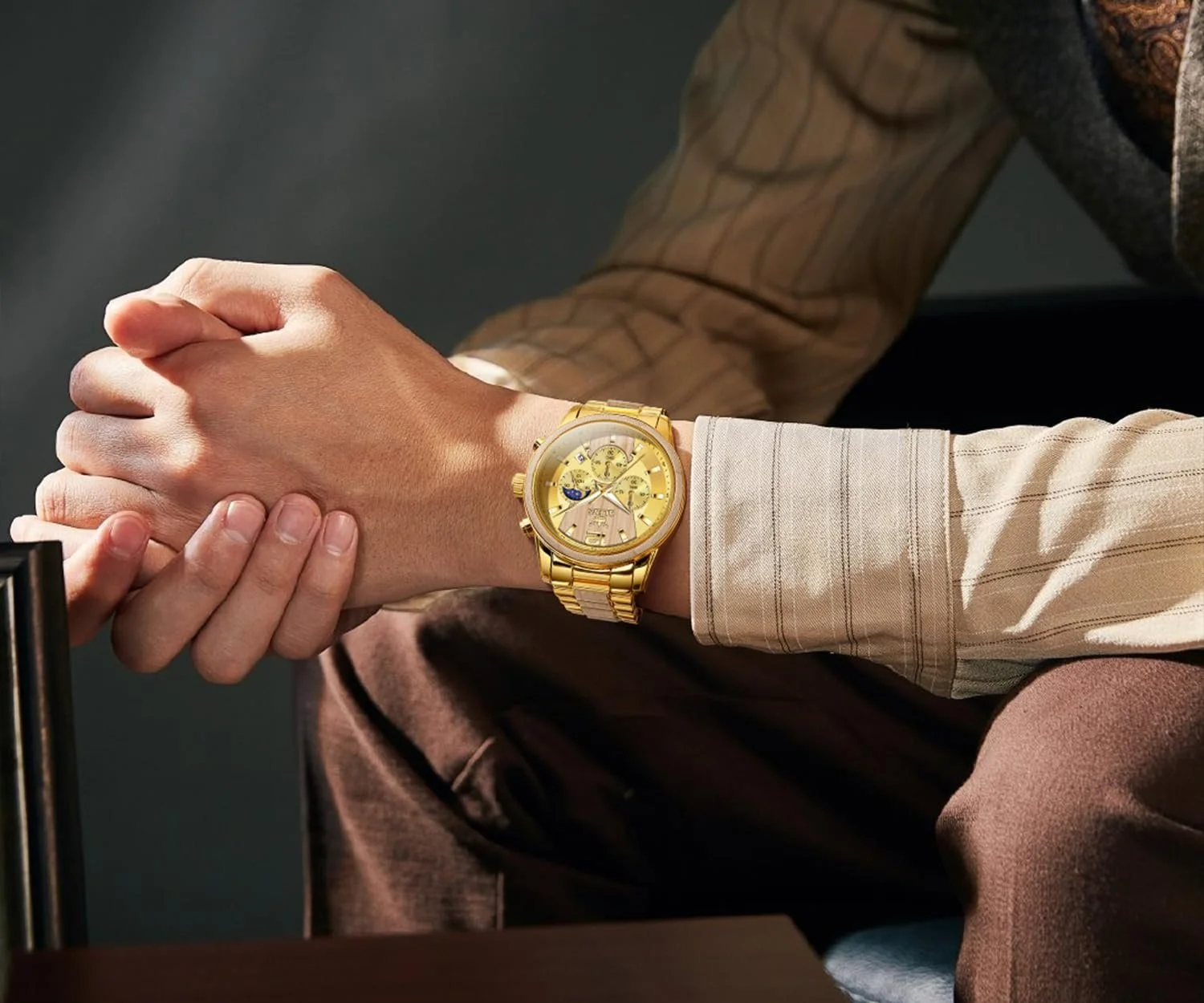 Часы OLEVS Мужской Деревянный Браслет Водонепроницаемые Кварцевые Часы Модные Деловой Повседневный, фото №5 Часы OLEVS Мужской Деревянный Браслет Водонепроницаемые Кварцевые Часы Модные Деловой Повседневный, фото №5