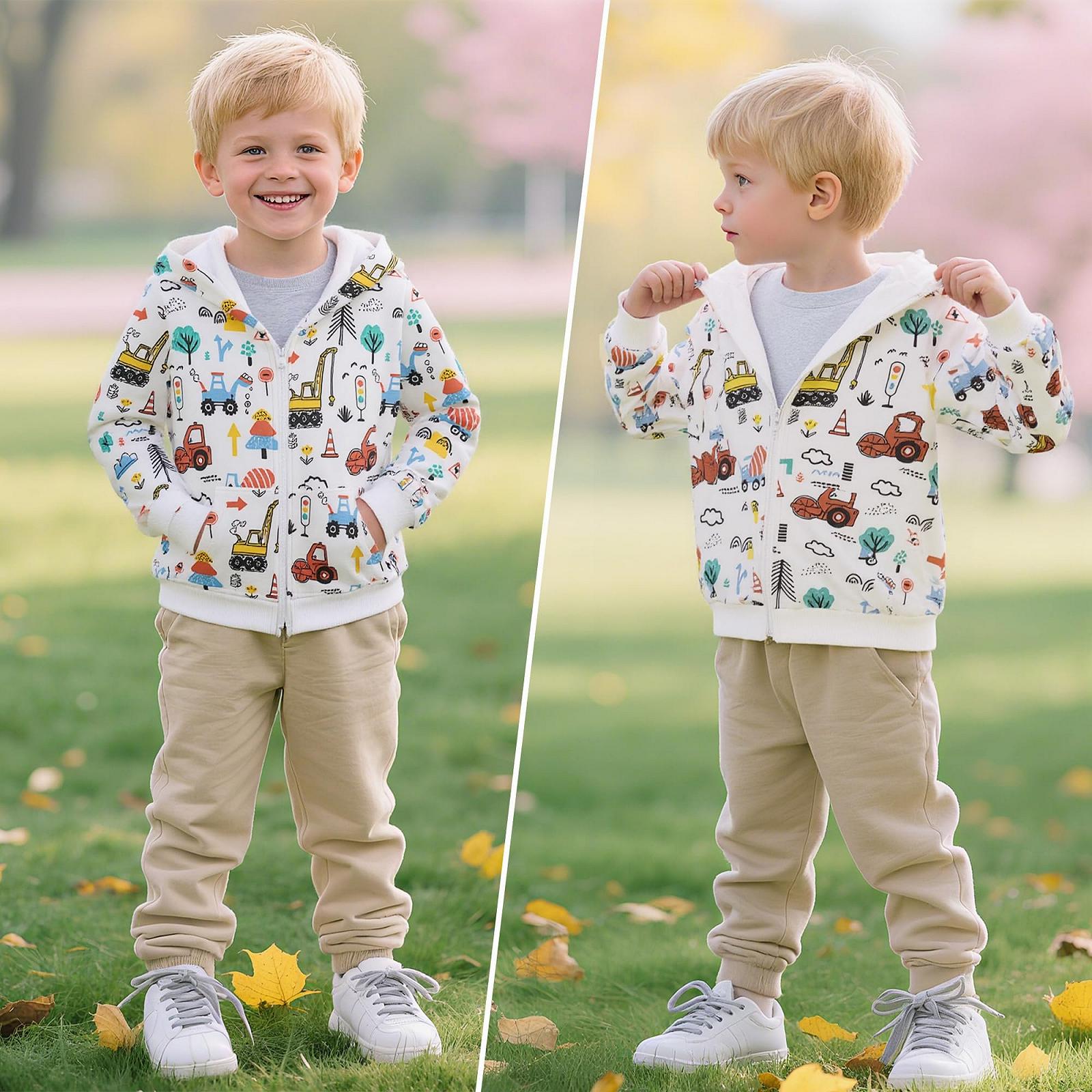 Худі на блискавці Tokeya для хлопчиків, з довгими рукавами, тепла бавовняна Кофта, фото №2