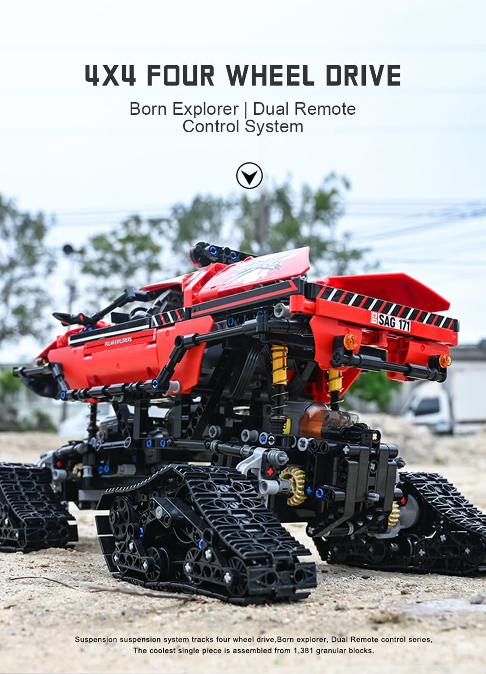 Транспортний засіб Mould King 18010 RC Explorer Polar Chain, фото №8