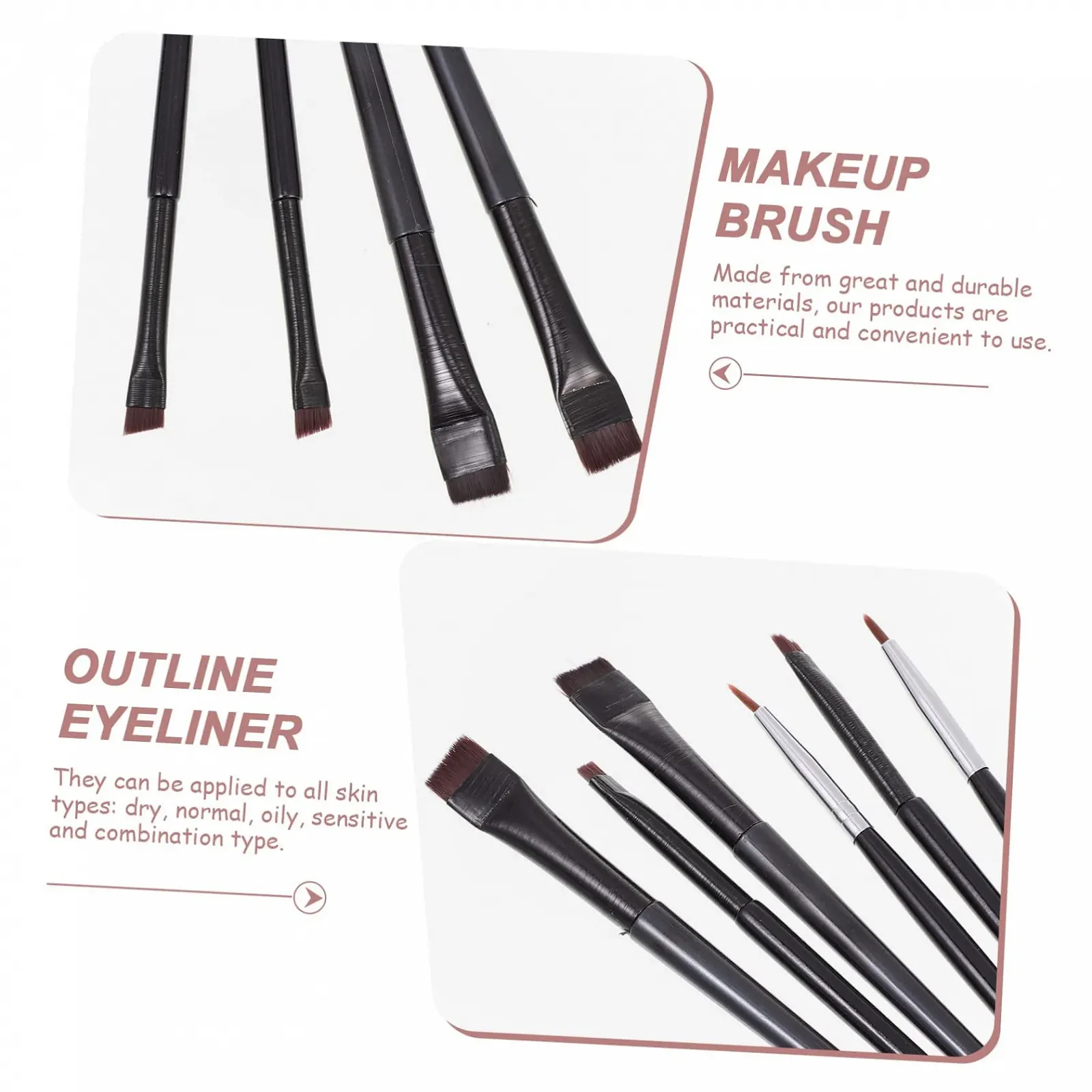 Пензлі для підводки очей minkissy 6 шт тонкий, фото №5