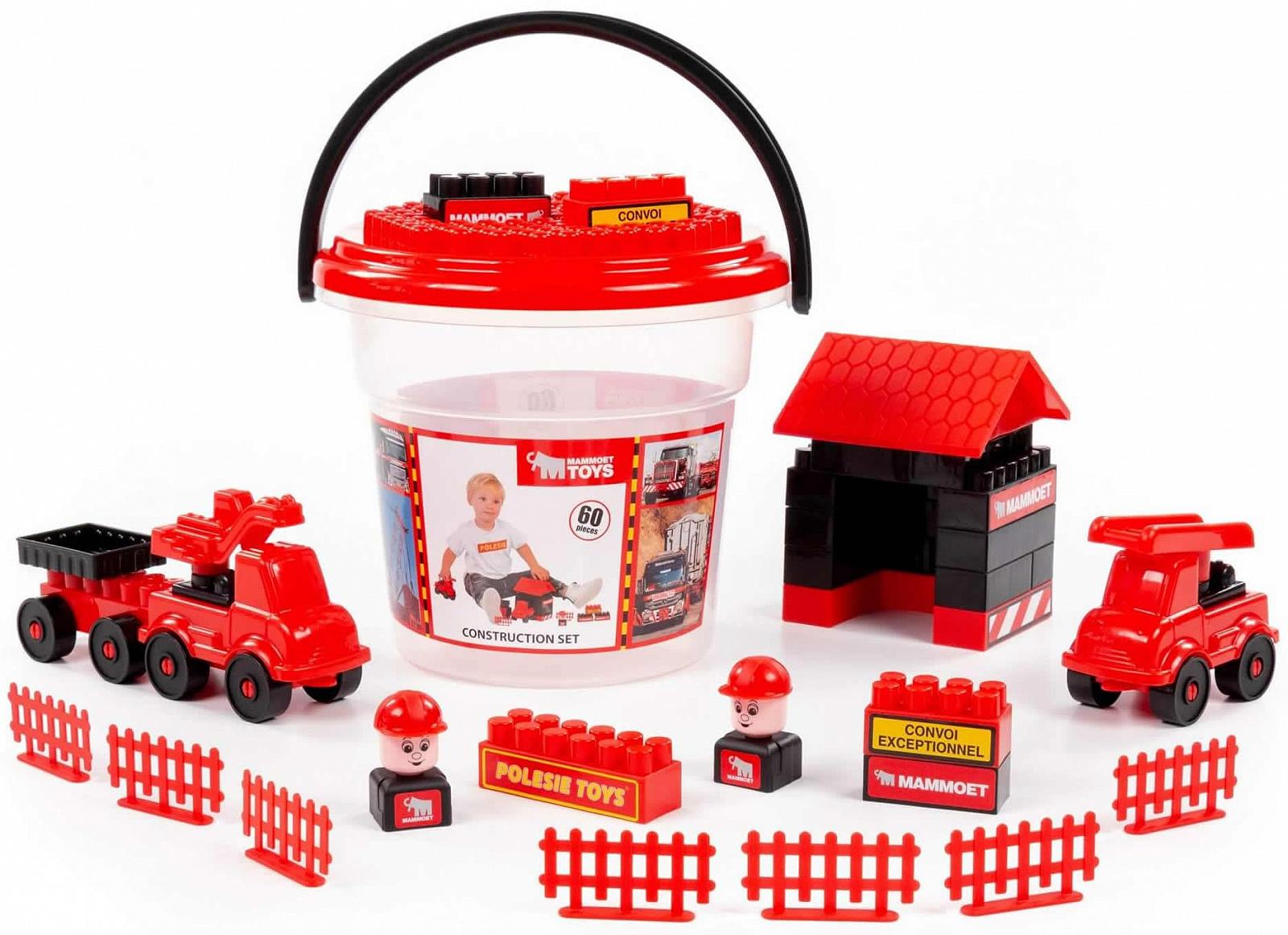 Конструктор Polesie MAMMOET Набір 60 шт з аксесуарами для дітей у відрі, фото №2