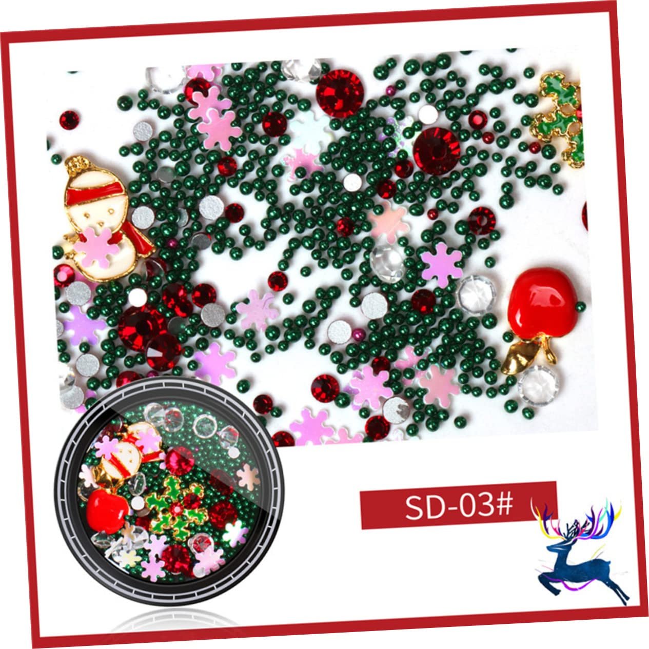 Набор для ногтей FRCOLOR Заклепки для ногтей, бисер для ногтей, самоклеящиеся наклейки для ногтей, фото №2