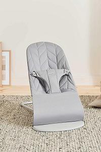 Шезлонг-качалка BabyBjörn Bliss / Light Grey / Woven Petal Quilt / 0-2 года / до 13 кг / 3 положения наклона / Светло-серая synthetic.ua - Фото 1