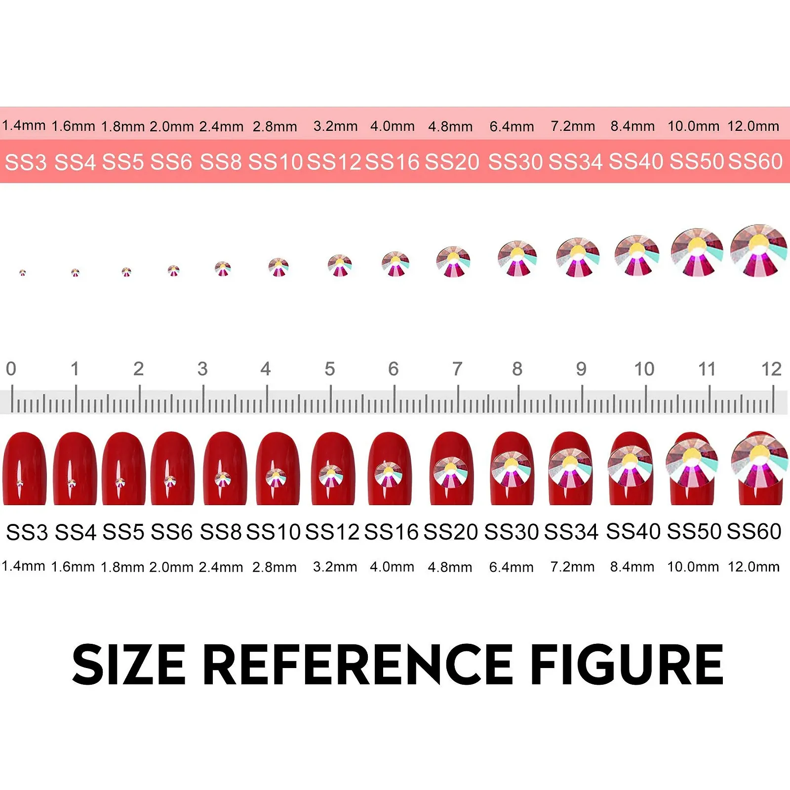 Стразы Плоские Камни Стекло 6 Размеров SS4~SS12, фото №6