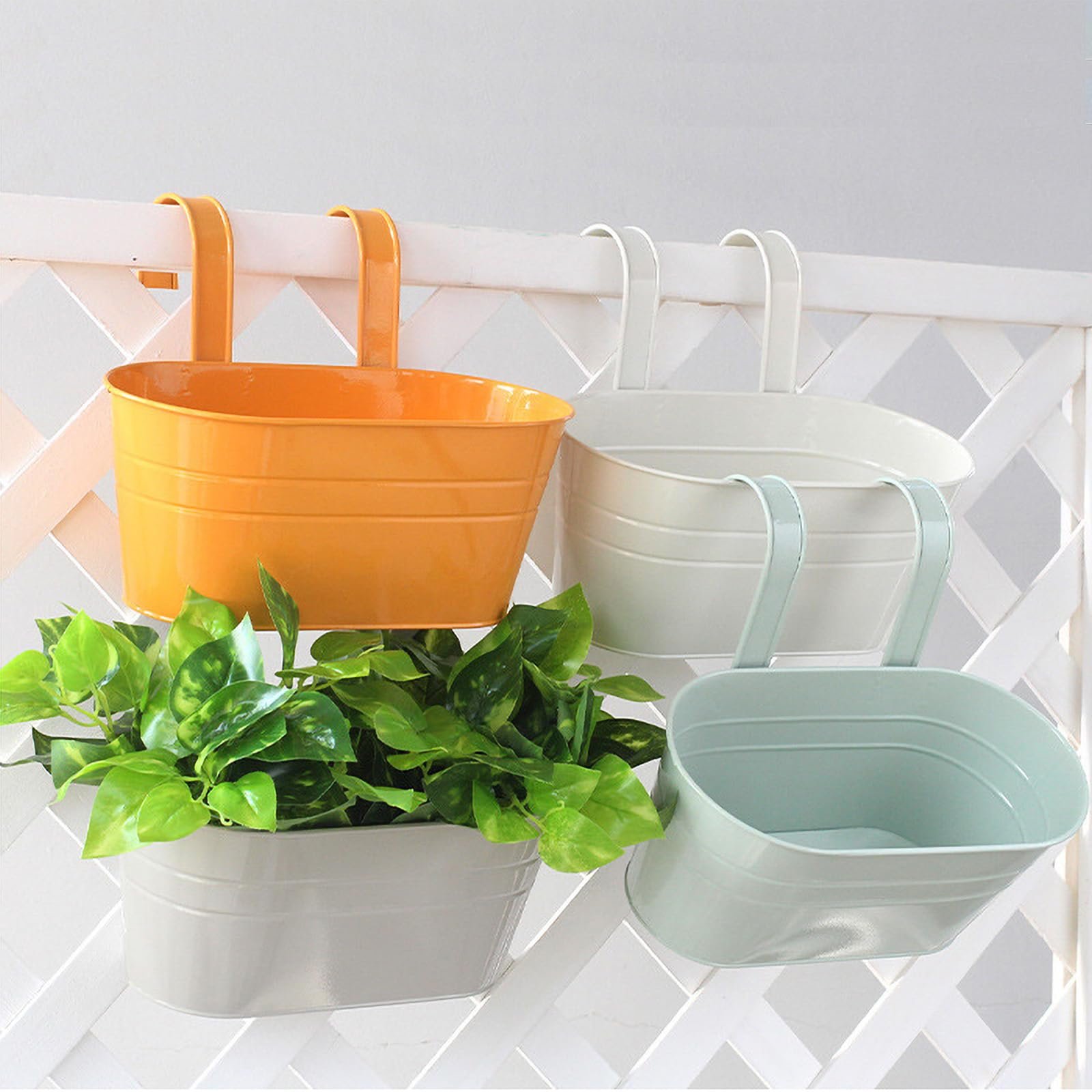 Підвісні горщики-відра River Металеві зі знімним гачком 2 шт. Сірий, фото №6