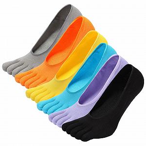Носки с пальцами ZAKASA Женские 6 пар Хлопковые носки с пятью пальцами для спорта бега ходьбы Разноцветные женские спортивные носки для кроссовок Дышащие и красочные EU 35-41 - Фото 1