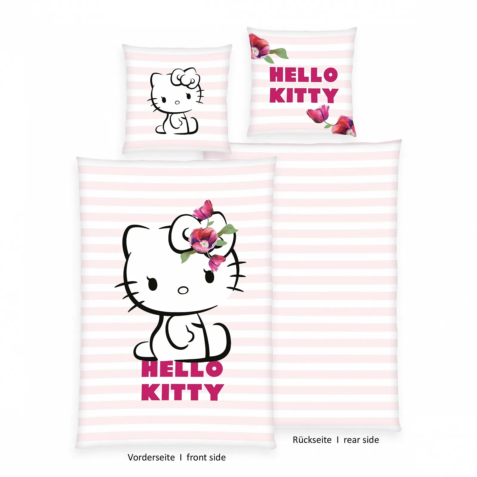 Постельное белье детское Herding Hello Kitty 135 x 200 см 100% хлопок на пуговицах Розовый, фото №2