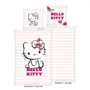 Постельное белье детское Herding Hello Kitty 135 x 200 см 100% хлопок на пуговицах Розовый synthetic.ua - Фото 1