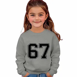 Детский пуловер с длинными рукавами для девочки, повседневная толстовка с круглым вырезом и принтом, мягкая и удобная смесь материалов, удобная детская спортивная одежда для повседневной носки, игр и школы - Фото 1