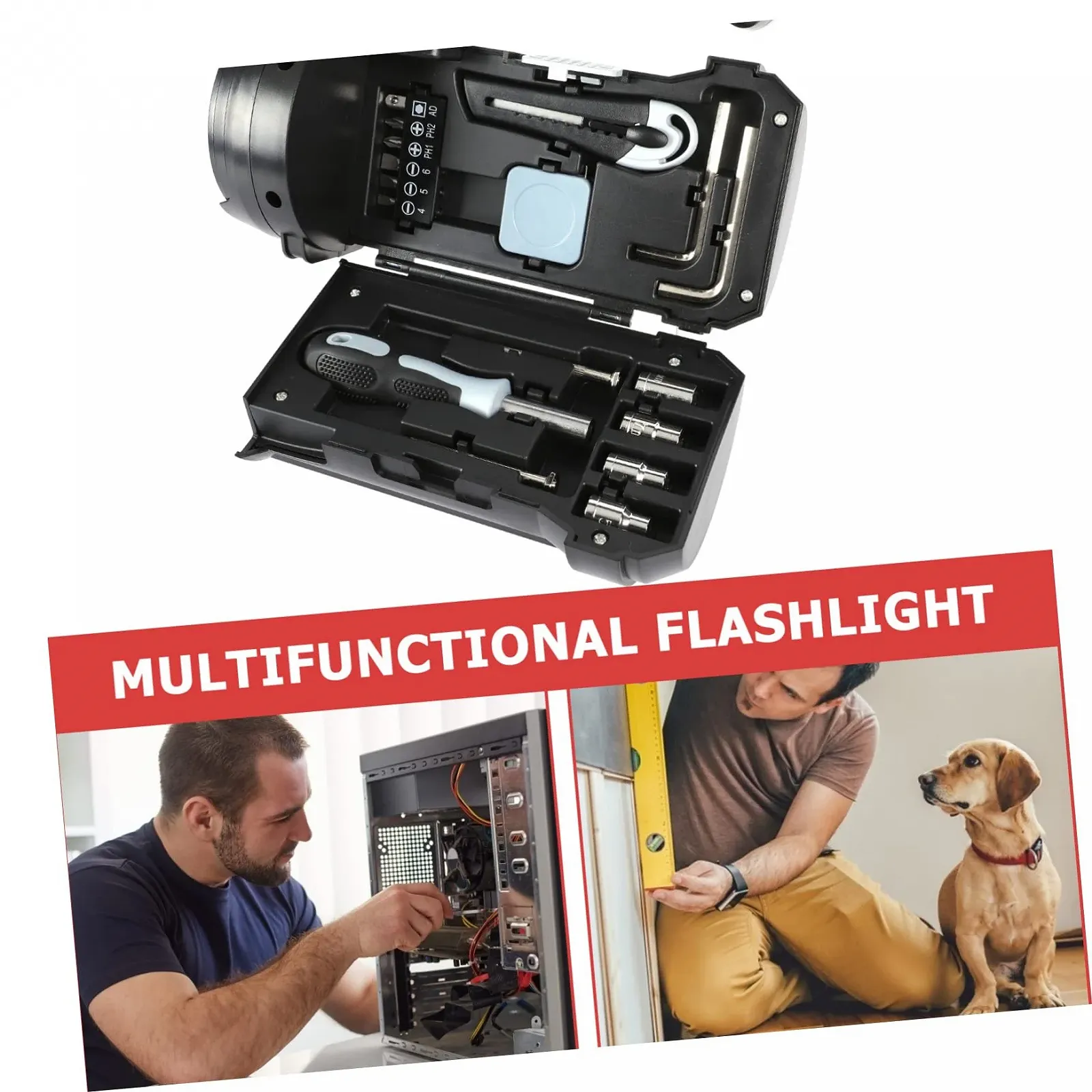 Ліхтарик VILLCASE Outdoor з набором інструментів для кемпінгу та догляду за будинком Практичний для роботи, фото №3