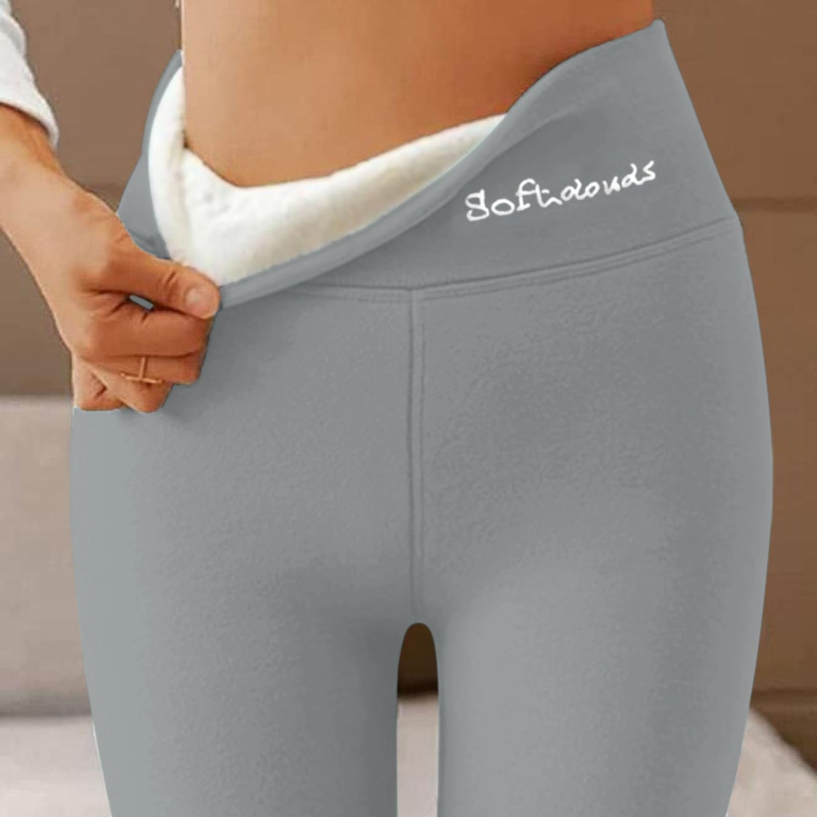 Термолеггинсы Женские Lined Leggings с высокой талией Флисовые термо Плюшевые леггинсы Утепленные Однотонные Бархатные Теплые Колготки Зимние ТермоколготкиДля фитнеса на открытом воздухе Для бега Йоги, фото №2