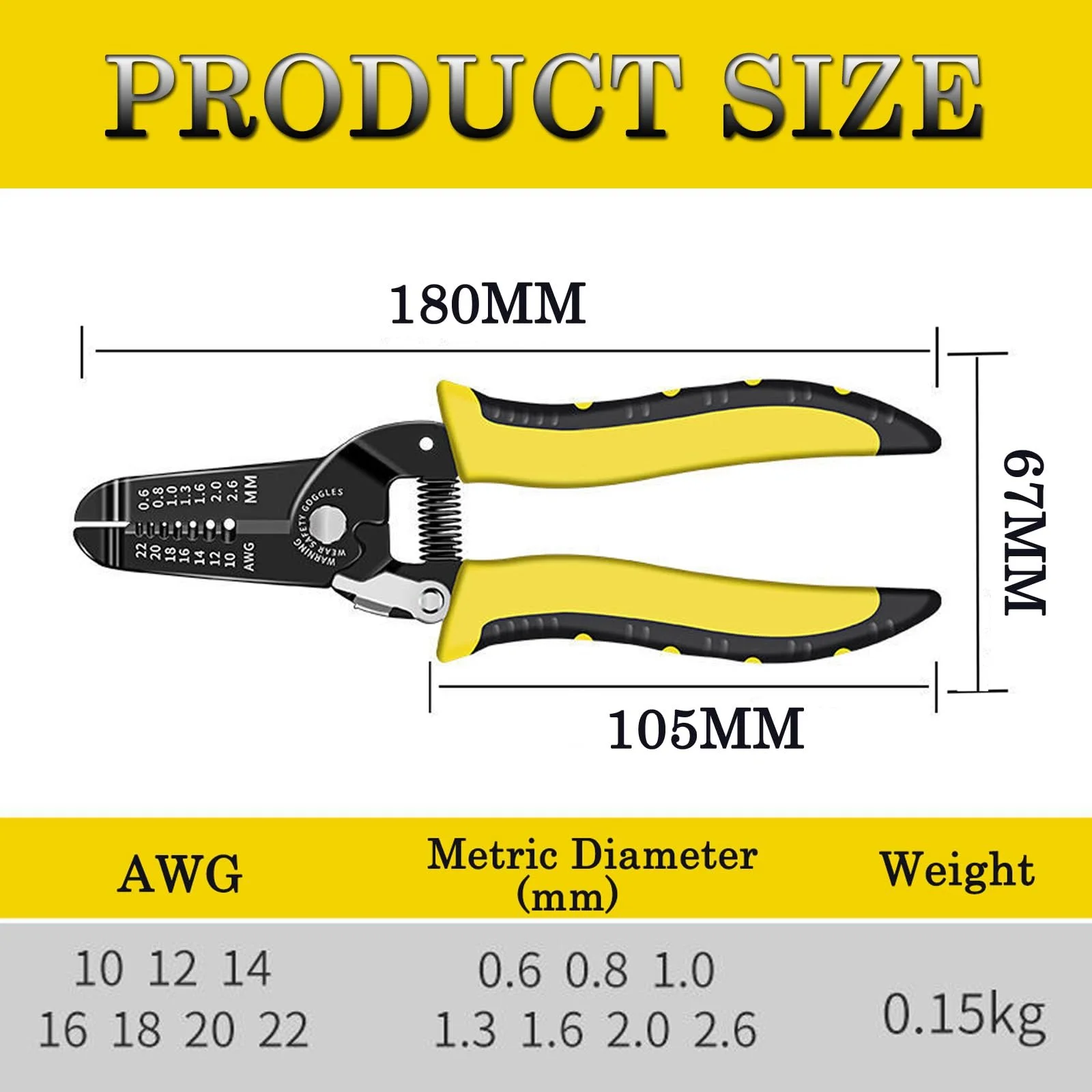 Стриппер 10-22 AWG 7 дюймов многофункциональный, фото №3