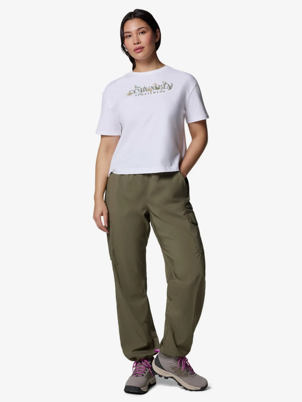 Футболка Columbia Rolling Bend™ Graphic Relaxed Crop SS 2119991CLB-100 белая XS, фото №5