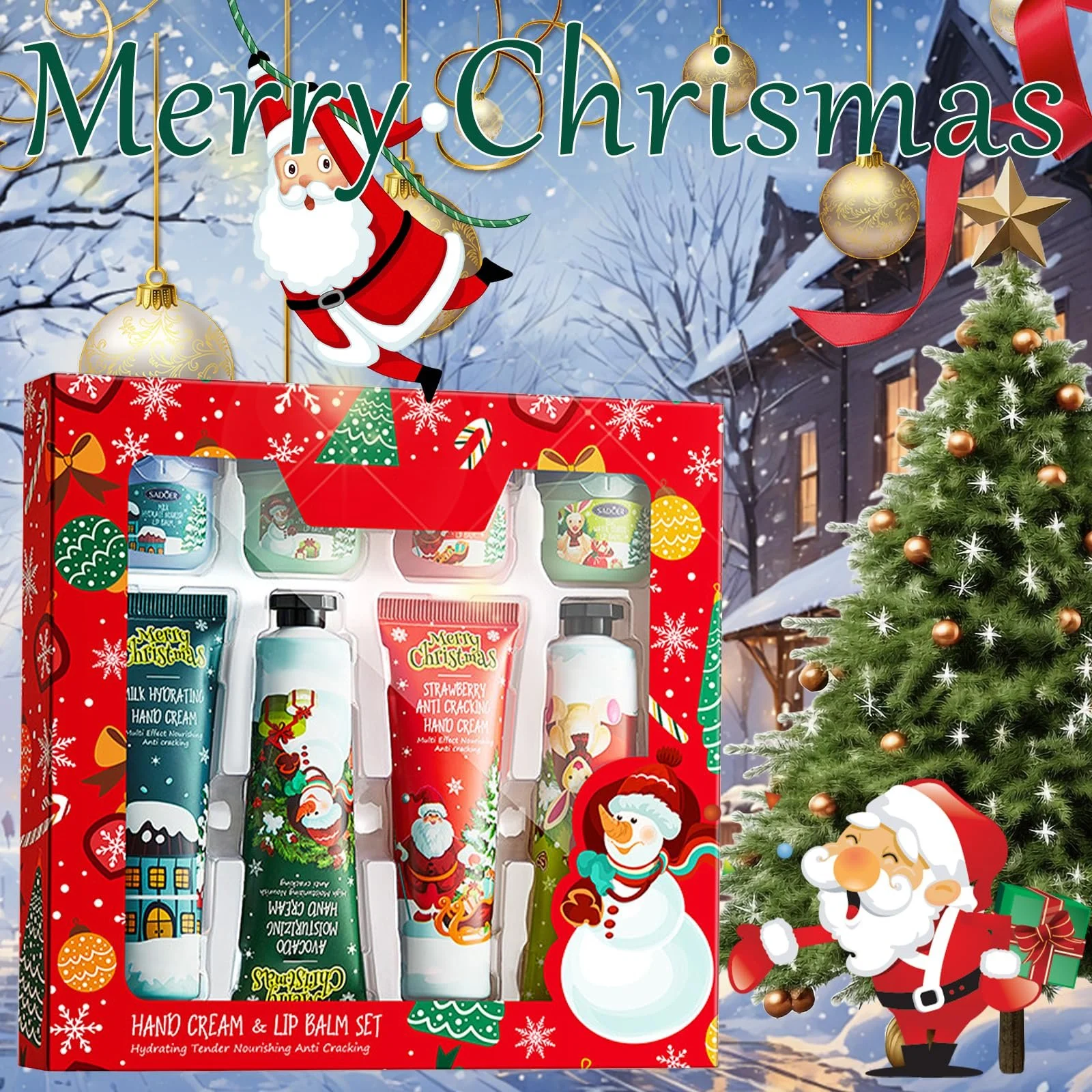 Набір Міні-кремів для рук 8 шт., Різдвяний набір 4 шт, фото №7