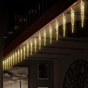 LED Гірлянда-бурульки Spetebo 190 см, 20 конусів, теплий білий - Фото 1