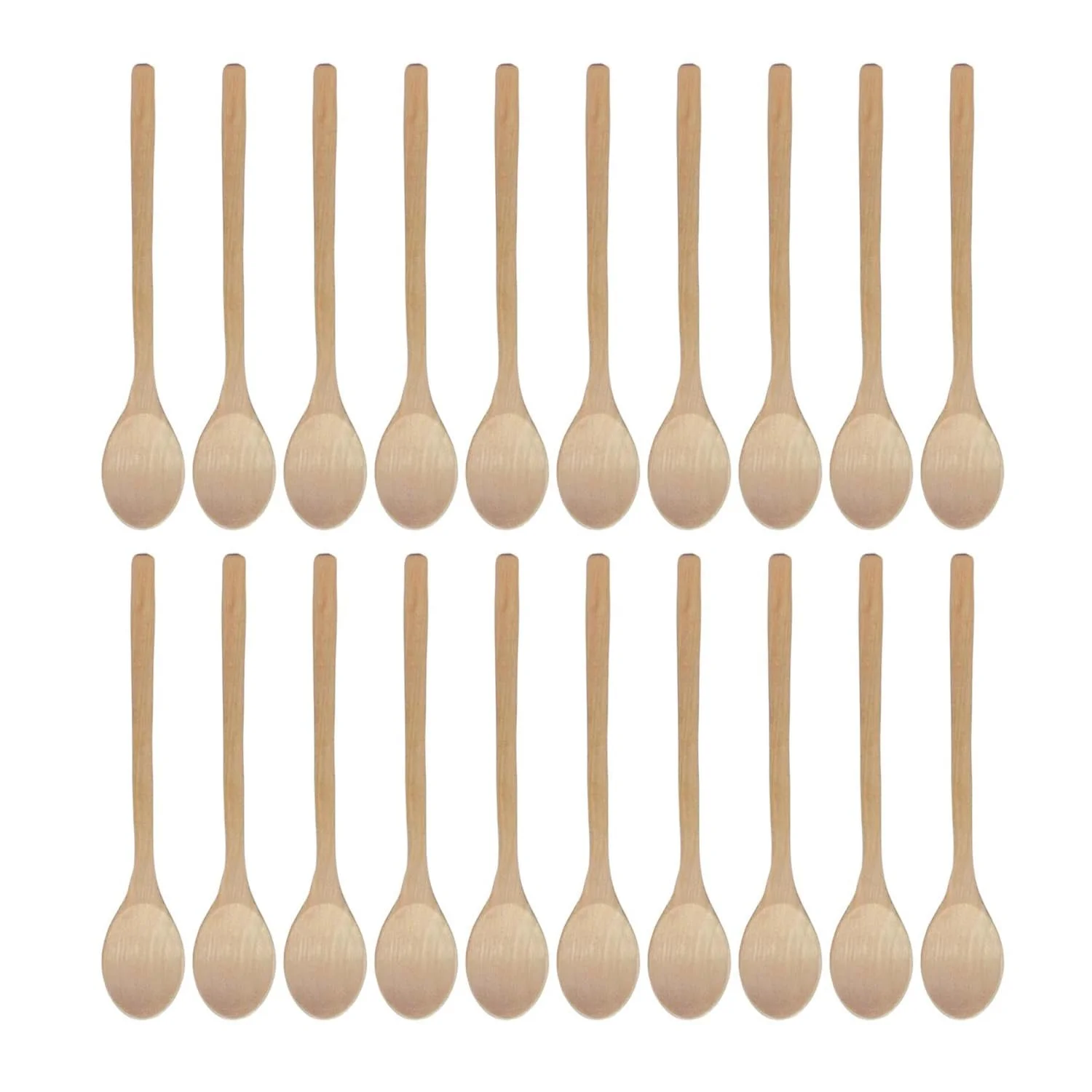 Ложка Дерев'яна довга ручка NoName 23.5 см Дерев'яний, пакування 20 шт, фото №1 Ложка Дерев'яна довга ручка NoName 23.5 см Дерев'яний, пакування 20 шт, фото №1