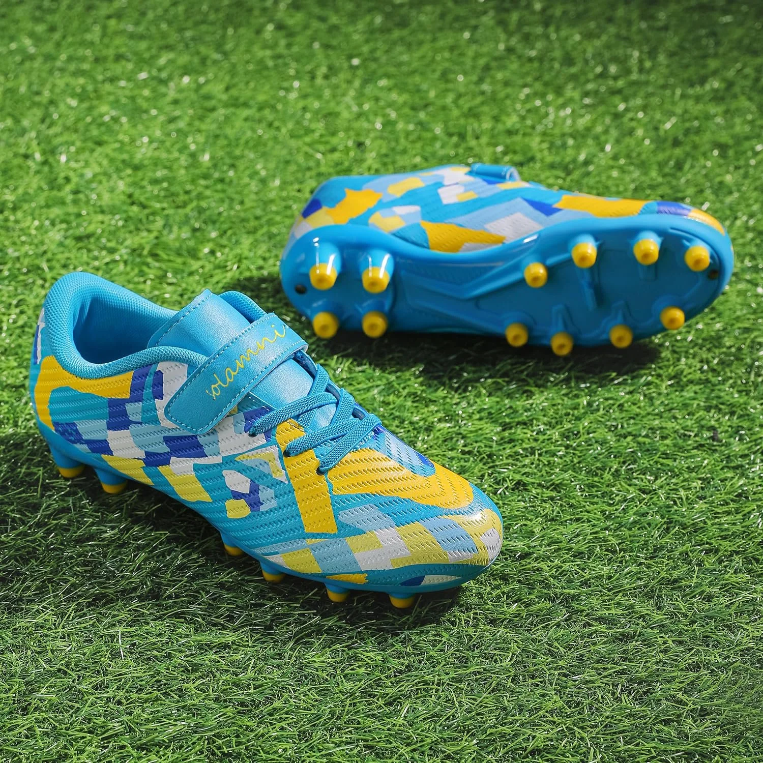Футбольные бутсы Детские Легкие Дышащие для мальчиков и девочек Удобные Нескользящие Прочные с шипами для тренировок, фото №3