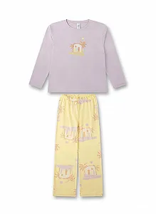 Пижама Sanetta для девочек длинная розовая - Фото 1