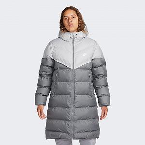 Пуховик Nike Storm-Fit длинный серый S - Фото 1