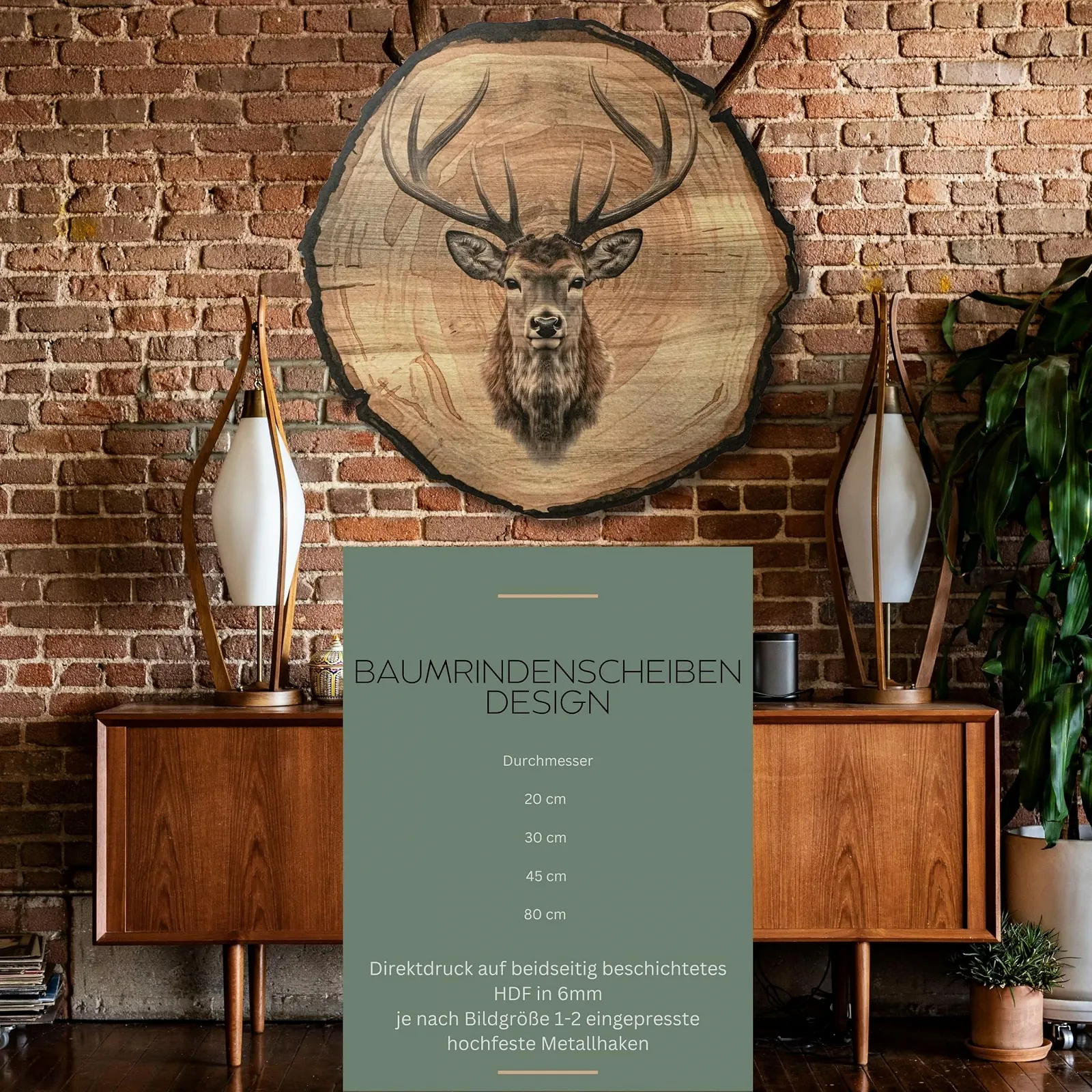 Картина на стіну DARO Design Олень 20 см Художній принт дерево, фото №3 Картина на стіну DARO Design Олень 20 см Художній принт дерево, фото №3