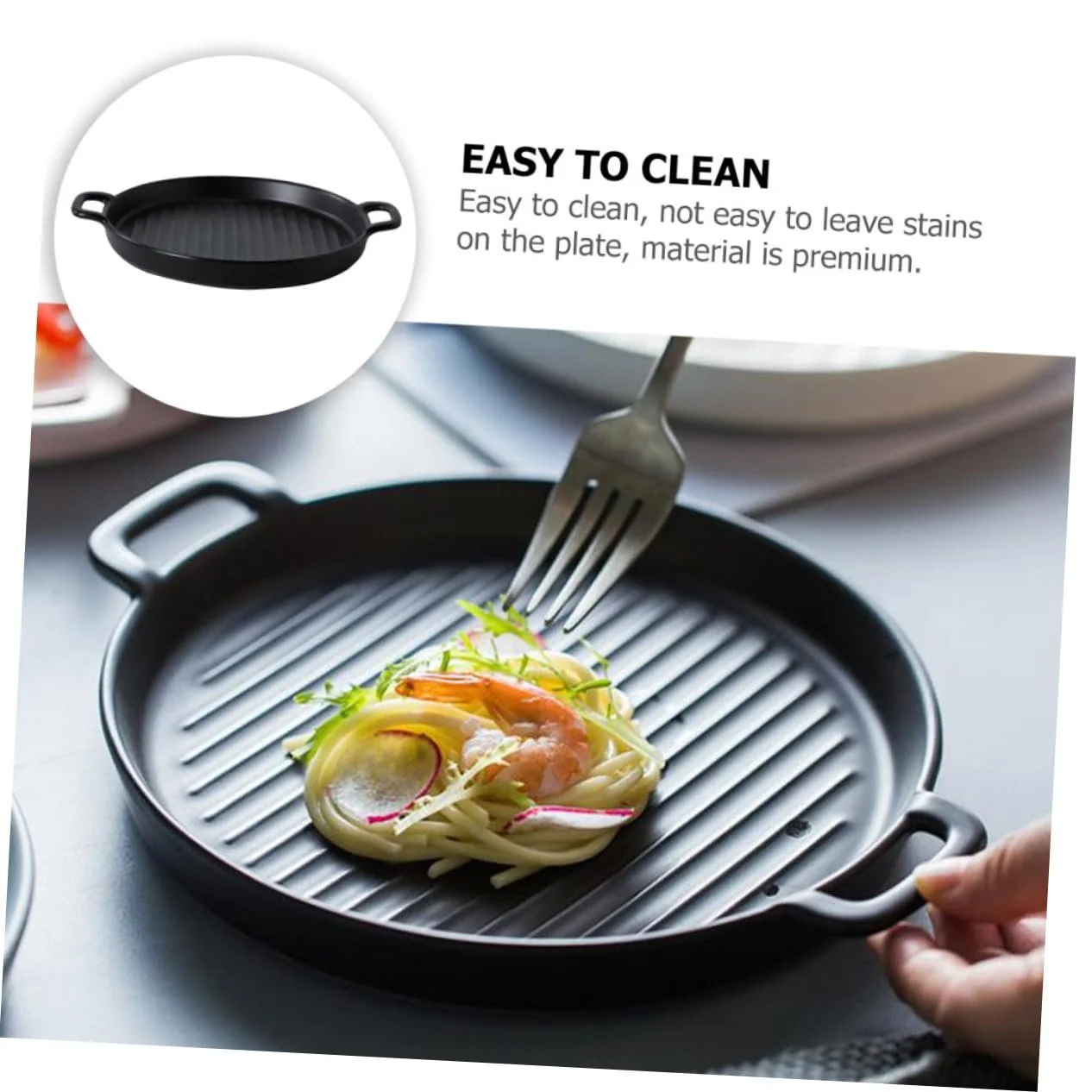 Форма для запекания Zerodeko керамическая круглая с двойными ручками термостойкая, фото №3