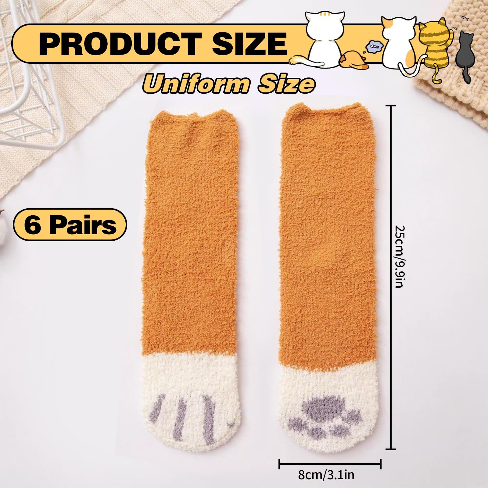 Носки Пушистые Кошачьи лапки (6 пар), фото №2