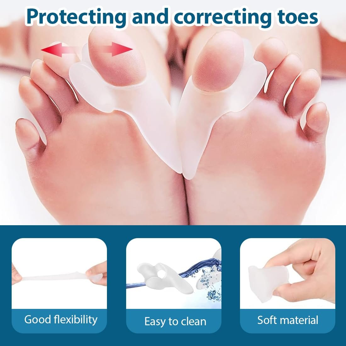 Роздільник для корекції великого пальця стопи Hallux Valgus, м’який гелевий, фото №5 Роздільник для корекції великого пальця стопи Hallux Valgus, м’який гелевий, фото №5