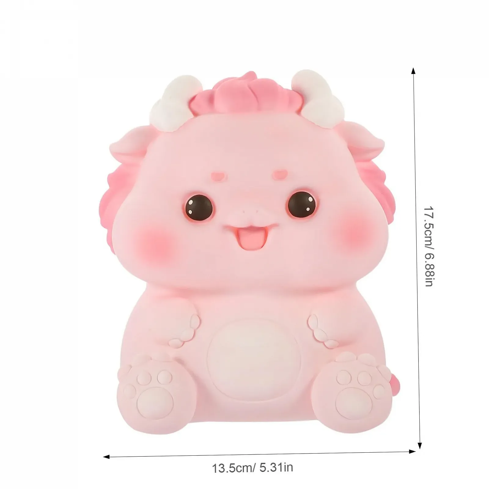 Копилка VICASKY Дракон Средняя Виниловая Розовая, фото №2