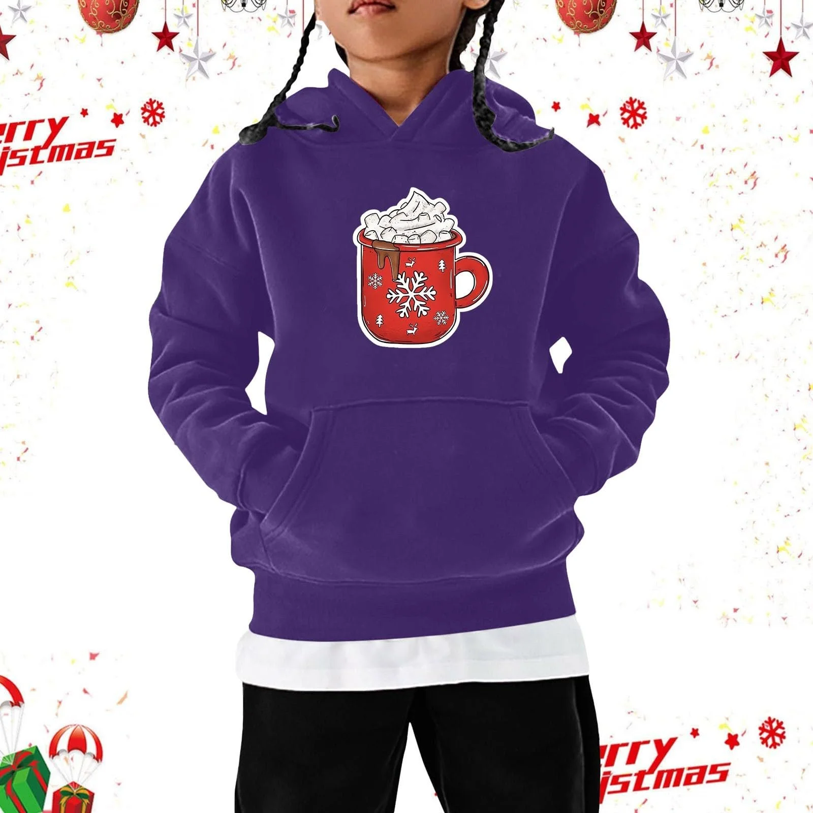 Детский рождественский свитер, детская толстовка с длинными рукавами и модным принтом, фото №3