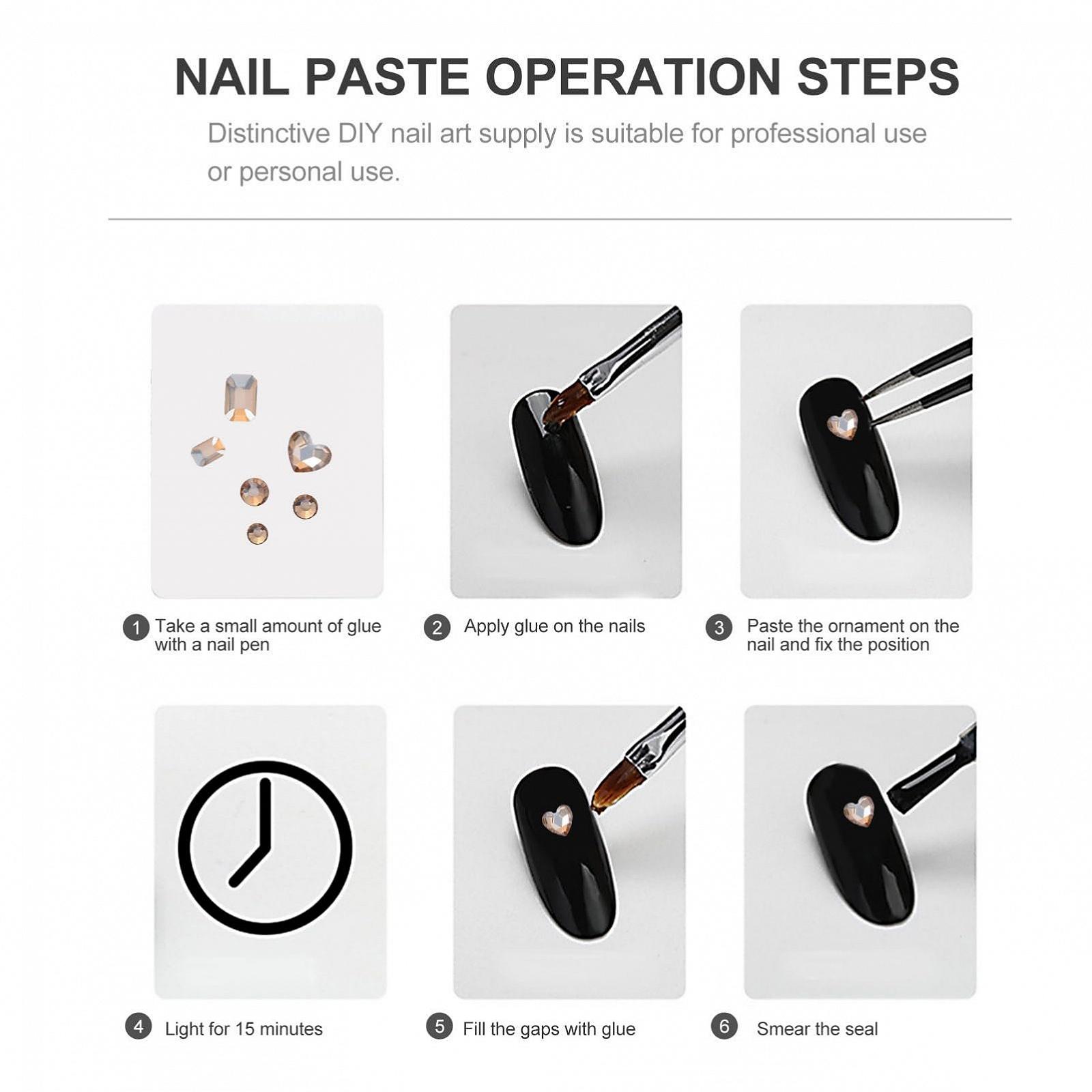 Стразы Healvian для маникюра, цвет шампань, украшения для дизайна ногтей своими руками, подходят для искусственных и натуральных ногтей, просты в использовании для профессионалов, фото №8