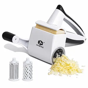 Терка Класична Parmasan з ручкою 2-в-1, 2 барабани з нержавіючої сталі для твердого сиру, шоколаду, горіхів - Фото 1