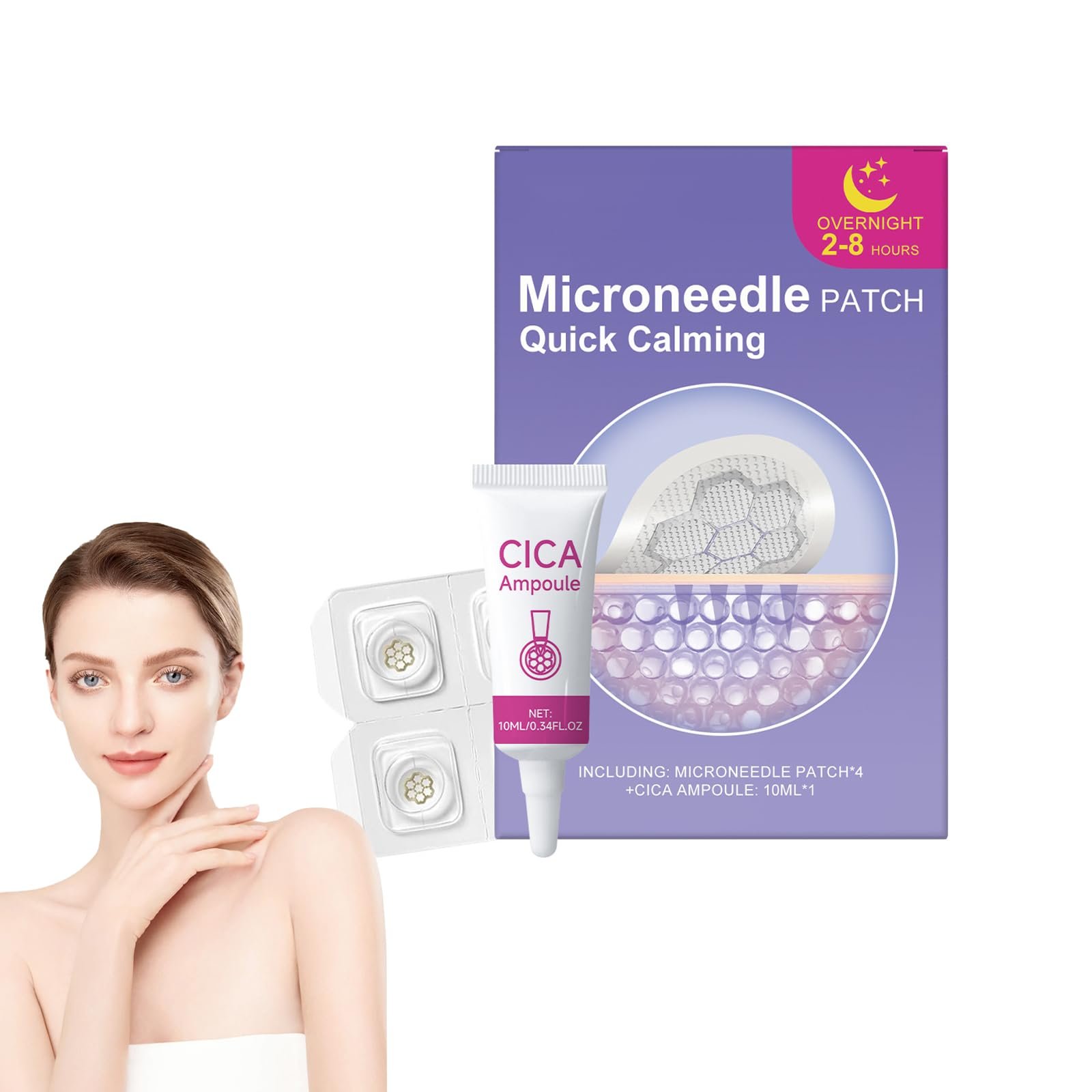 Успокаивающие патчи с магнием Quick Calming, очищающие патчи против прыщей, фото №1