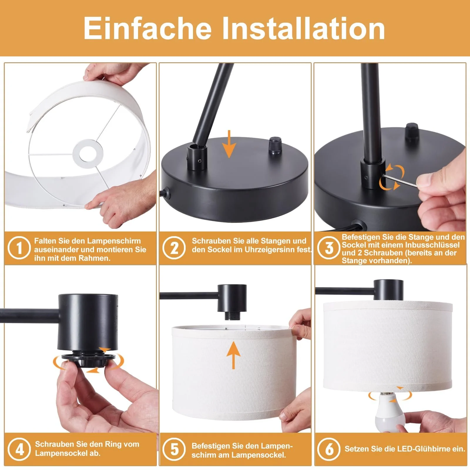 Настільна лампа GyroVu з функцією зарядки USB A+C димована з лляним абажуром (лампа в комплекті), фото №7