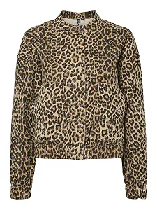 Джинсова куртка PIECES Female PCSALUME Leopard Bomber - Фото 1