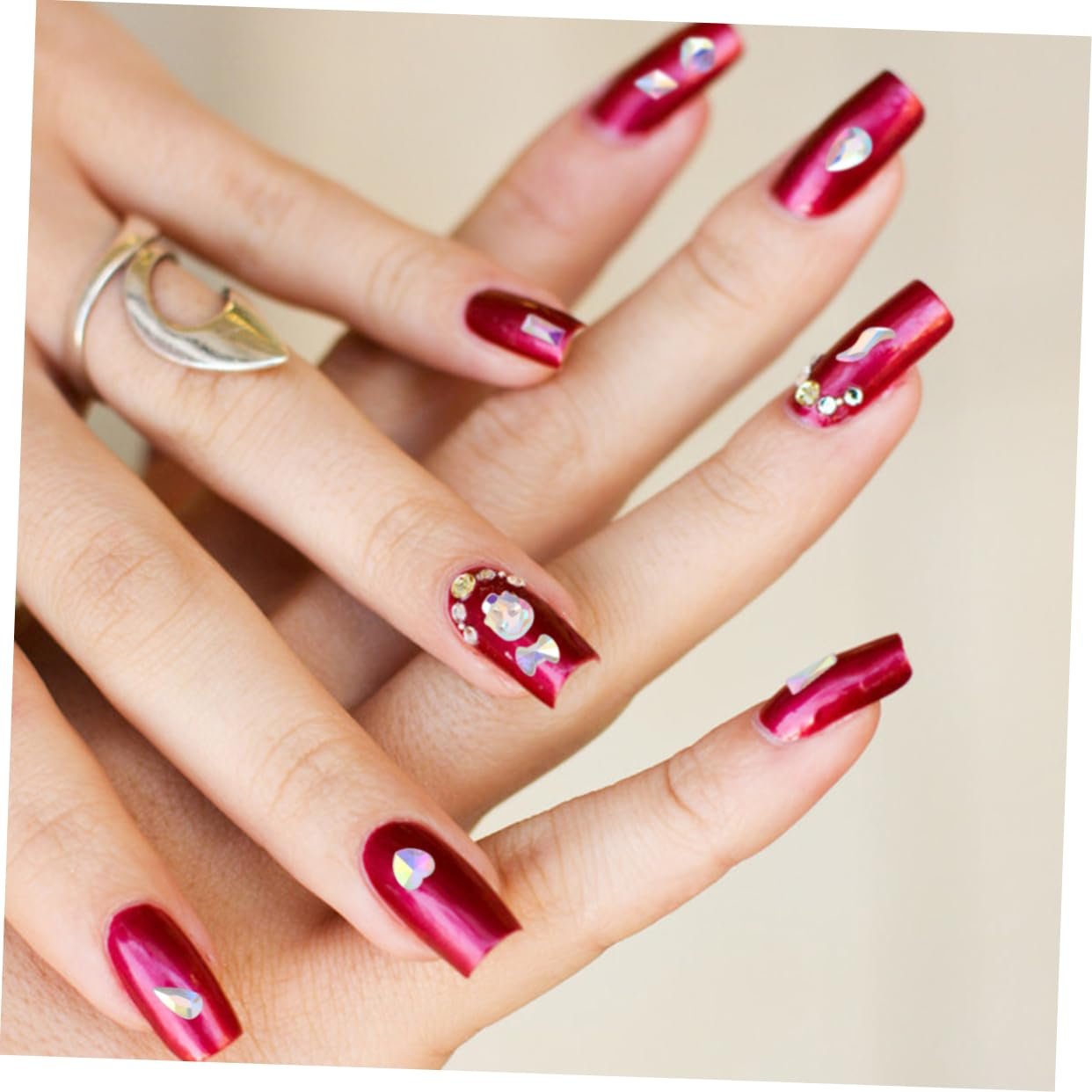 Пласкі Діаманти Пакування з 100 штук Незвичайна Форма для Нігтів, фото №7