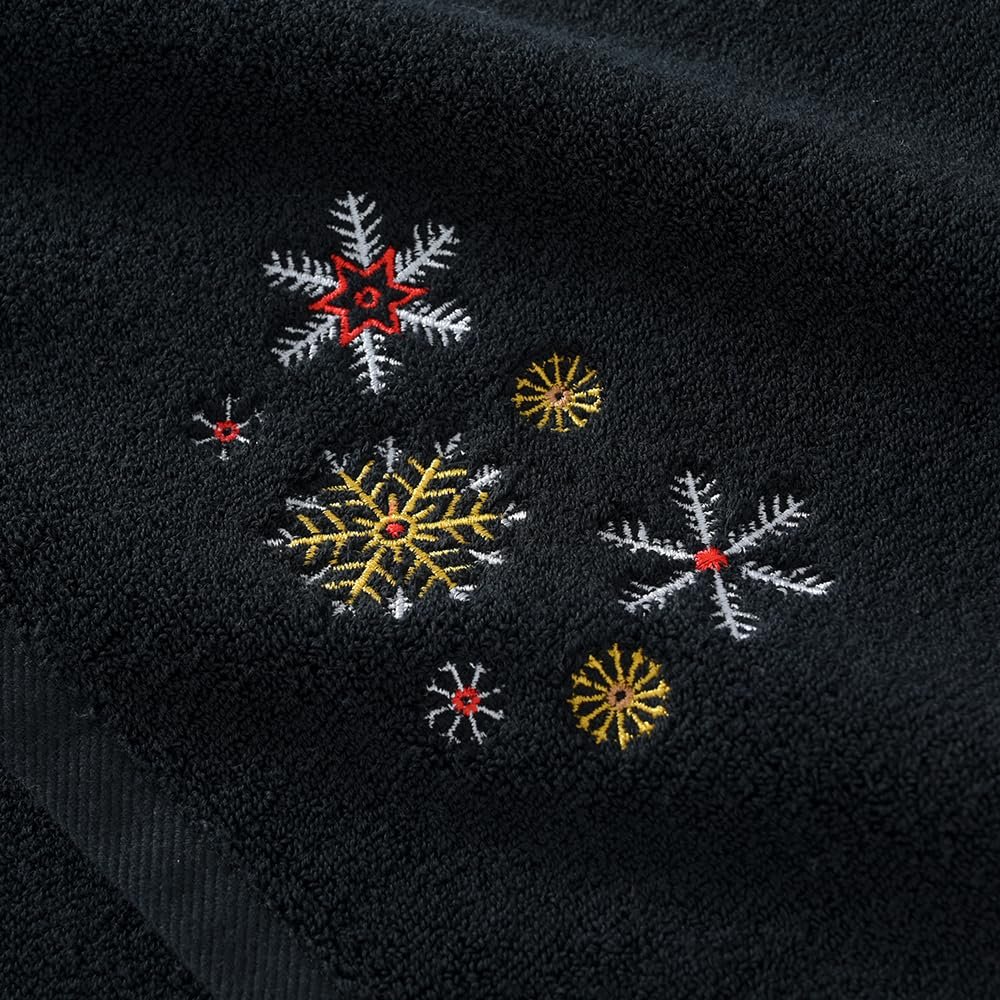 Набір рушників для ванної YiLUOMO Christmas Snow Embroidered 2 шт. 100% бавовна 33 x 73 см, фото №9