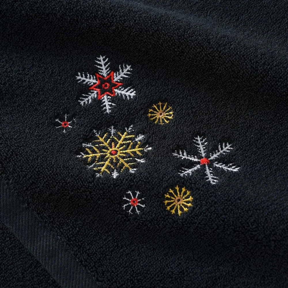 Набор полотенец для ванной YiLUOMO Christmas Snow Embroidered 2 шт. 100% хлопок 33 x 73 см, фото №9