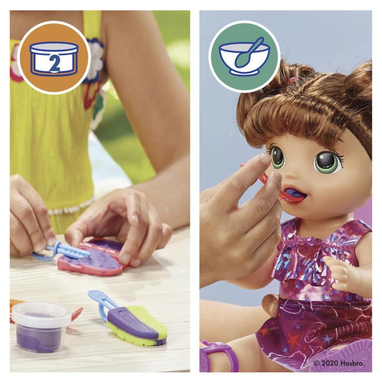 Кукла Baby Alive Sunny Snacks для игр в воде, форма леденца, для детей от 3 лет, каштановые волосы, фото №3