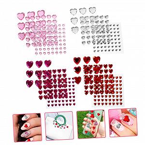 Стразы Healvian Сердцевидные Самоклеящиеся Для декорирования лица Плоская задняя часть Для рукоделия Камни для глаз synthetic.ua - Фото 1